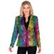 WIDMANN MILANO PARTY FASHION - Party Fashion Blazer met pailletten voor dames, disco fever, slagermove, jas, dierenprint