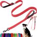 Hondenriem - met twee gewatteerde handgrepen, twee hondenriemmodi, dubbelzijdige reflecterende nylon hondenriem voor training en wandelen, perfect voor middelgrote en grote honden