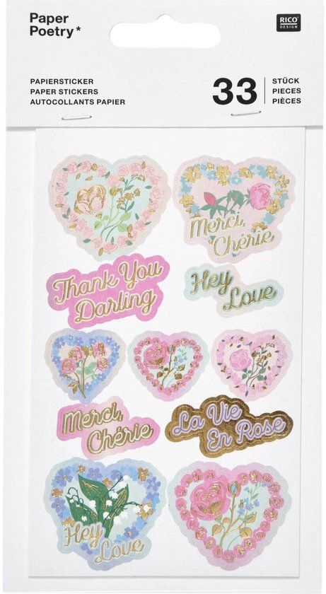 Rico Design 302201, Papier, Meerkleurig, 33 Stickers