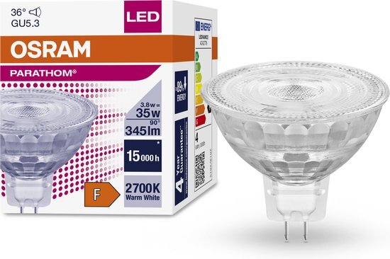 Osram Parathom LED Spot GU5.3 MR16 3.8W 345lm 36D - 827 Zeer Warm Wit | Vervangt 35W