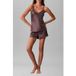 Calvin Klein Satin Cami W Piping Botanical Brown
