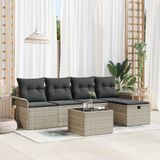 vidaXL - Tuinbank - Set - 6 - st - Lichtgrijs - poly - rattan