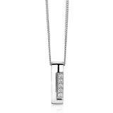 Zinzi Mart Visser by ZINZI zilveren ketting met strakke rechte hanger glad wit 45cm