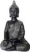 Relaxdays Boeddhabeeld - 45 cm - Polystone - Zwart/Zilver