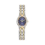 Joalia Montre pour femme Modèle 634121 Cadran bleu Cristal Doré/Argenté Facilement raccourcissable Fabriqué en France Diamètre 22 mm 5 ATM Étanche