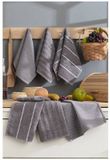 Merkloos / Sans marque Asır GmbH Set van 6 handdoeken - 30 x 50 cm - Anthracietgrijs