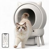GarveeHome Zelfreinigende kattenbak, 65 liter, elektrische kattenbak met 9 veiligheidssensoren, 2,4 GHz app-bediening