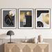 Lot de 3 affiches / posters triptyque - formes géométriques - 3 affiches - 70x100 cm (cadres non fournis) - bordure noire et blanche