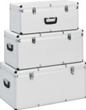 vidaXL Opbergkoffers 3 stuks aluminium zilverkleurig