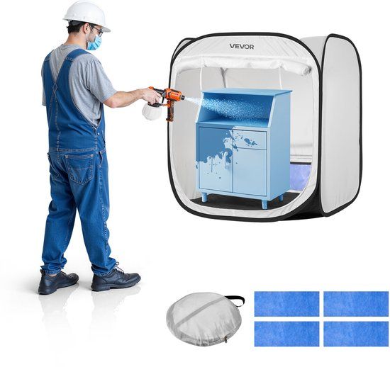 VEVOR Draagbare Spuitcabinetent (72x72.5x5 cm Werkoppervlak) Pop-up Spuitcabinetent voor Spuitverven, Waterdichte Spuitcabine voor Kleine Modellen, Sculpturen, Vazen, Fotolijsten, Pop-upontwerp