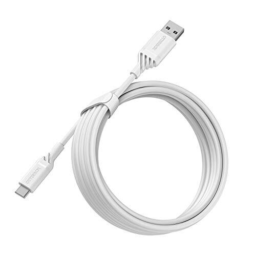 OtterBox Versterkte USB-A naar USB-C Cable, Oplaadkabel voor Smartphone en Tablet, Ultra-robuust, Bend en Flex getest, 3m, Wit