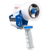 Pacific Mailer 2 Inch Tape Gun Dispenser met 2 Inch Carton Verpakking Tape, Lichtgewicht Industriële Zijlader Tape Dispenser - Blauw