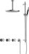 Hotbath Cobber - CW7067 - Inbouw Regendoucheset - Chroom - 2 Stopkranen - Thermostatisch - Plafondbuis 15 cm - Hoofddouche 300 mm - Ronde Handdouche - Glijstang 900 mm