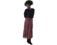 Deeluxe Jupe Femme Bertine Rouge Polyester Paisley Long Taille 40