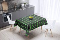 Bonamaison Tafelkleed, Anti-Mold, Sneldrogend, Waterdicht, 100% Polyester Tafellaken, Neon groene rook, 140 x 140 Cm