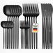 Roxlin Ensemble de couverts Roxlin, 30 pièces, design standard – Couverts en acier inoxydable pour 6 personnes – Inox et résistant aux rayures – Lavage à la main recommandé – Noir
