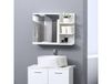 kleankin Miroir de Salle de Bain avec étagère armoire murale 3 étagères latérales kit Installation Murale fourni en Bois Aspect Blanc