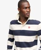 Superdry Homme Polo Rugby Athletic Stripe Coupe Décontractée Blanc Taille : XL