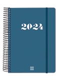 Finocam - Mijn spiraalagenda voor 2024, pagina van 1 dag, januari 2024 - december 2024 (12 maanden) French Blue