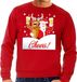 Bellatio Decorations Foute kersttrui Cheers met dronken kerstman rood voor heren XXL