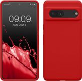 kwmobile telefoonhoesje geschikt voor Google Pixel 7 - Hoesje met siliconen coating - Smartphone case in klassiek rood