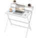 Bureau Pliant 75,5 X 50 cm avec compartiment de rangement pour chambres et petites pièces, blanc