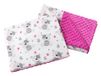Medi Partners Babydeken met kussen, 100% katoen, Minky, kinderdeken, 55 x 75 + 35 x 30 cm, multifunctioneel, voor kinderwagen, babyzitje
