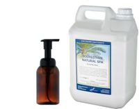 Claudius Cosmetics B.V. Claudius Zeepdispenser 300 ml amber bruin hervulbaar + 5 liter Bodylotion Natural Spa navulling