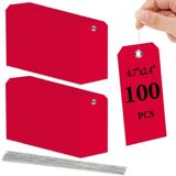 Étiquettes d'expédition étiquettes en plastique - 11,9 x 6,1 cm - 100 pièces - Rouge, étanche