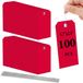 Étiquettes d'expédition étiquettes en plastique - 11,9 x 6,1 cm - 100 pièces - Rouge, étanche