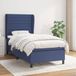 vidaXL Boxspring met matras stof blauw 90x200 cm