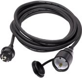 Sygonix SY-5044440 Stroom Verlengkabel 16 A Zwart 5.00 m H07RN-F 3G 1,5 mm²