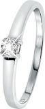 Lucardi Dames Ring bezet met zirkonia van Swarovski - Ring - Cadeau - Echt Zilver - Zilverkleurig