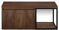 BES LED Frozen 3D Badmeubelset 100 cm - Greeplijst in Kleur - Zwart Frame - Wastafelbovenblad Dark Oak