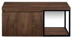 BES LED Frozen 3D Badmeubelset 100 cm - Greeplijst in Kleur - Zwart Frame - Wastafelbovenblad Dark Oak