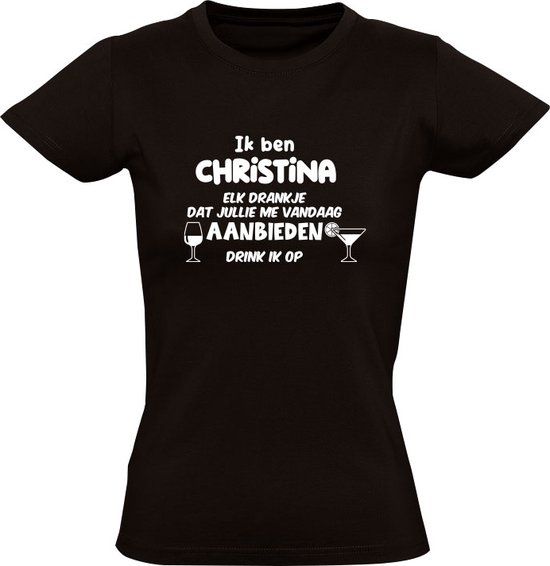 Ik ben Christina - Dames T-shirt - Zwart - Maat L