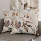 PETTI Artigiani Italiani - Paar kussenslopen 40 x 40 cm, van microvezel, decoratief kussen voor slaapkamer, bank, woonkamer, set van 2 kussenslopen, bloemenpatroon 16, 100% Made in Italy