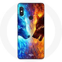Maniacase Etui voor Xiaomi Redmi Note 5 AI Dual Camera Vuur en Ijswolf
