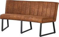 Lizzely Garden & Living Eetkamerbank Menzo ovaal 160cm cognac microvezel ovale eetbank