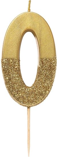Talking Tables - Gouden Glitter Cijfer Kaars - Verjaardag