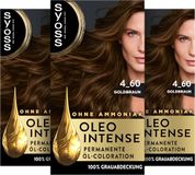 SYOSS Syoss Oleo Intense olieverf 4-60 goudbruin niveau 3 (115 ml), permanente kleuring met voedende olie, ammoniakvrije kleuring