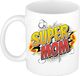 Shoppartners Bv Super mom mok / beker - wit - comic stijl / popart - cadeau pour maman / fête des mères