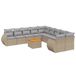 vidaXL 11-delige Tuinset met kussens, polyrattan, beige