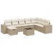 vidaXL Loungeset met kussens polyrattan beige