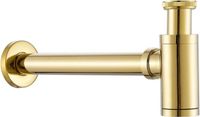 Merkloos / Sans marque Wan GmbH Messing Sifon - Afvoer P-buis - Badkamer Afwatering - Glanzend goud
