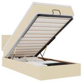 VidaXL Bed met Matras Crème Stof 90x200 cm
