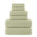 Elegant Comfort Luxe 6-delige 100% Turkse katoenen jacquard gevlochten premium hotelkwaliteit handdoekenset - zacht en absorberend, inclusief 2 badhanddoeken, 2 handdoeken en 2 washandjes, jadegroen