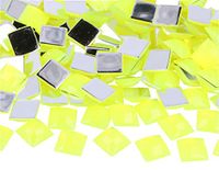Decoratieve Acryl Decoratieve Edelstenen Vierkant Neon Geel 12 x 12 mm ca. 500 stuks