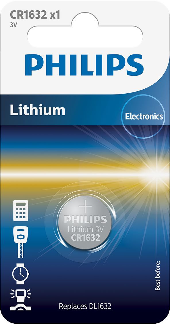 Philips CR1632 Lithium Batterij - 3V - 120mAh - 1 stuk