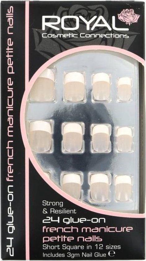 Royal 24 French Manicure Glue-On Petite Nails
